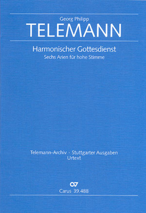 Book cover for Sechs Arien aus dem Harmonischen Gottesdienst