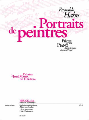 Book cover for Portraits De Peintres D'apres Les Poesie De Marcel Proust Pour Piano Deux Mains