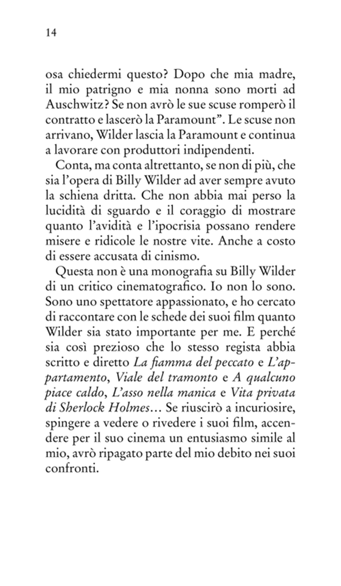 Billy Wilder. Un regista quasi perfetto