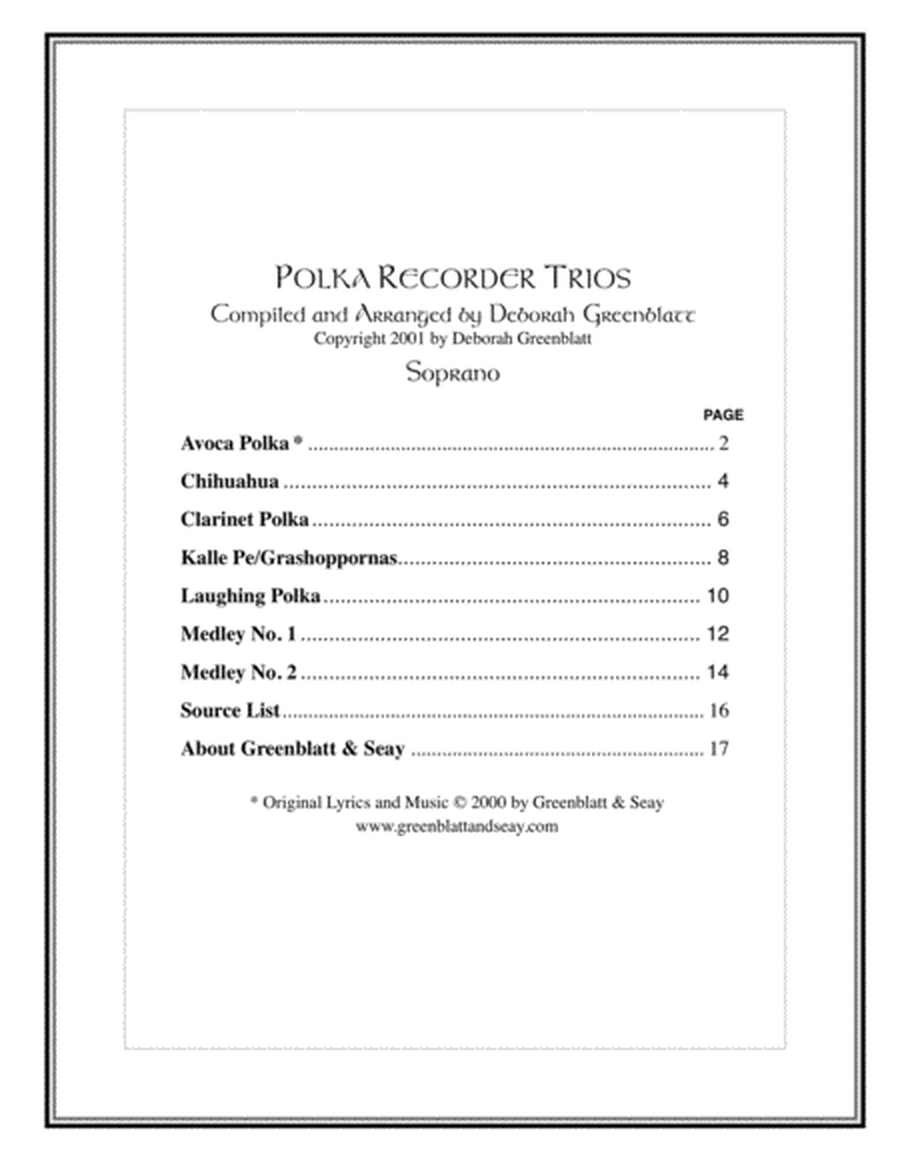 Polka Recorder Trios - Parts