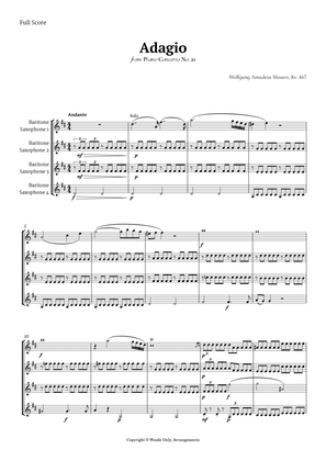 Book cover for Andante from Piano Concerto No. 21 by Mozart for Baritone Sax Quartet