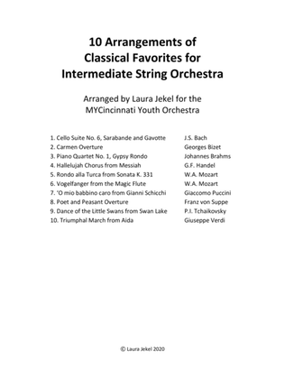 Book cover for 10 Arrangements of Classical Favorites for Intermediate String Orchestra