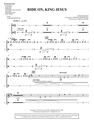 Book cover for Ride On, King Jesus (arr. Joseph M. Martin) - Percussion 1 & 2