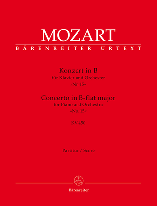 Book cover for Concerto for Piano and Orchestra, No. 15 B flat major, KV 450