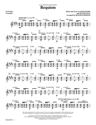 Book cover for Requiem (from Dear Evan Hansen) (arr. Roger Emerson) - Guitar 1