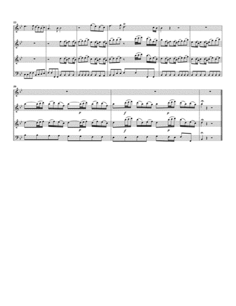 Aria: Schafe koennen sicher weiden from Cantata BWV 208 (arrangement for 4 recorders)