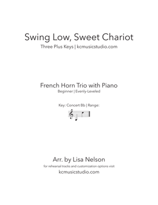 Book cover for Swing Low, Sweet Chariot - French Horn Trio with Piano Accompaniment