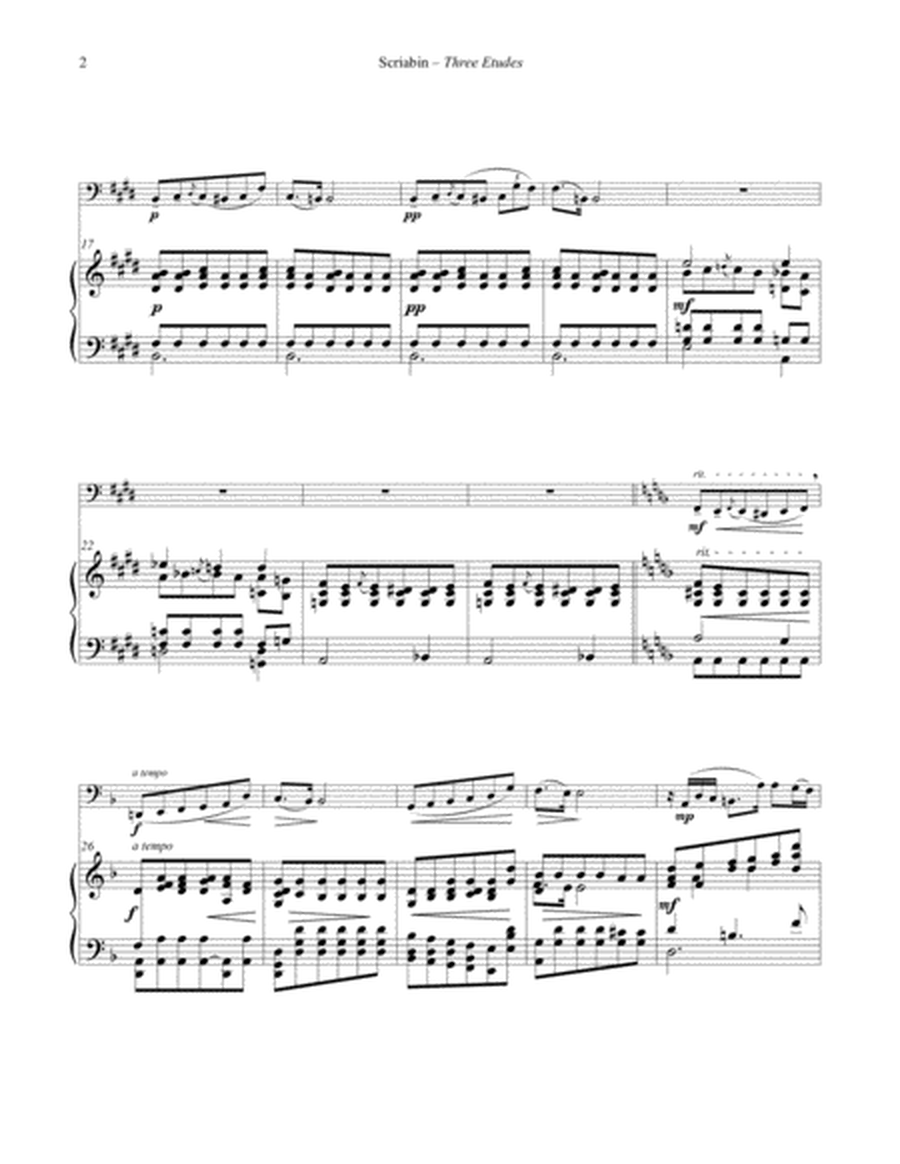 Three Etudes for Tuba or Bass Trombone and Piano