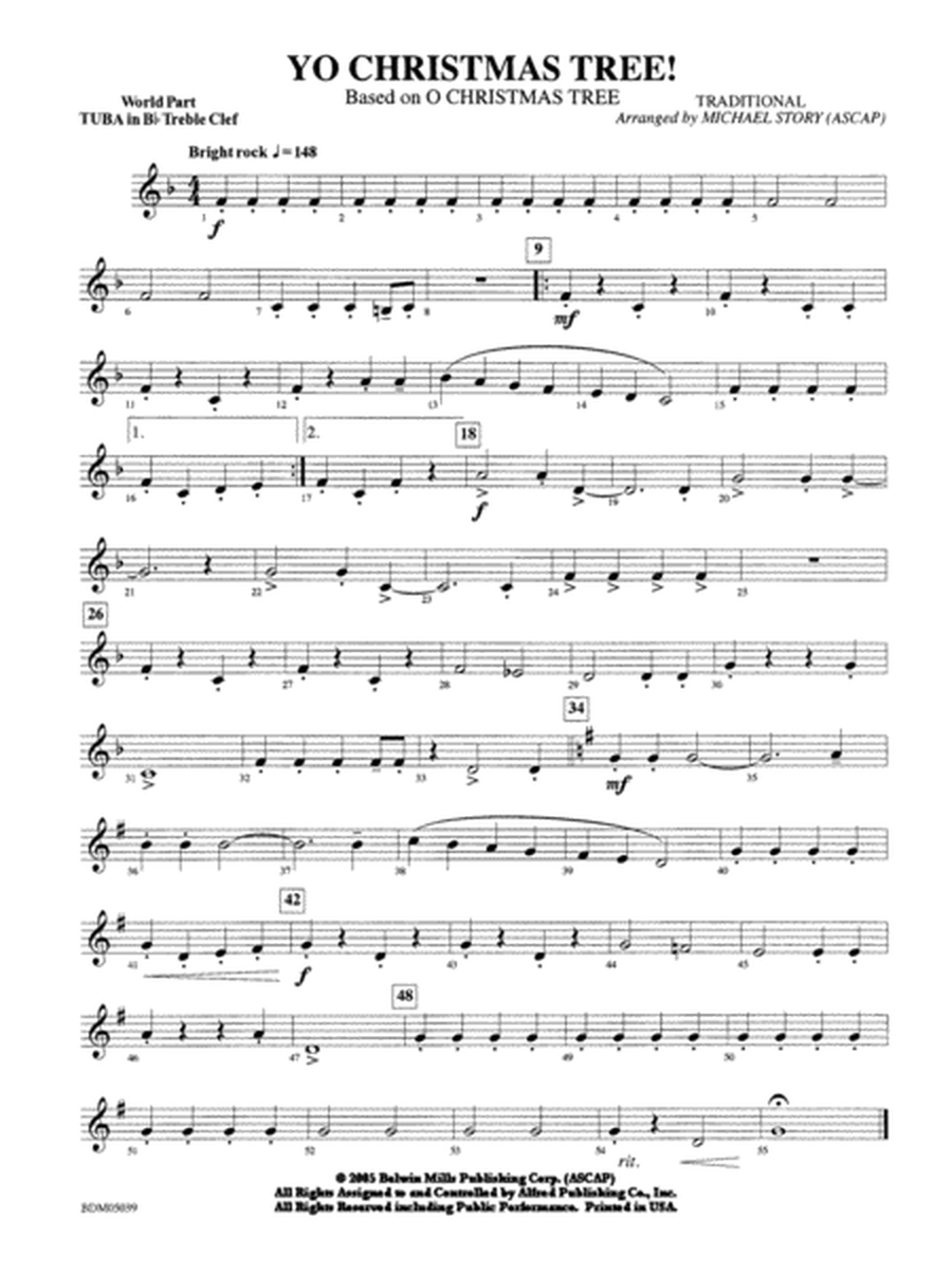 Yo Christmas Tree! (based on "O Christmas Tree"): WP B-flat Tuba T.C. by Michael Story Concert Band - Digital Sheet Music