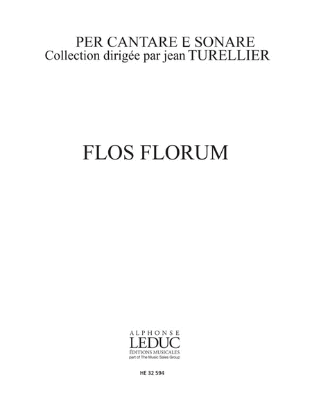 Dufay Per Cantare E Sonare Pj485 Flos Florum Voice & Instruments Book