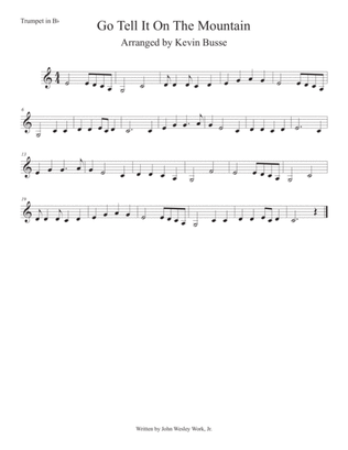Book cover for Go Tell It On The Mountain (Easy key of C) Trumpet