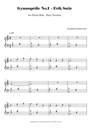 Book cover for Gymnopédie No.1 - Erik Satie [for Piano Solo - Easy Level]