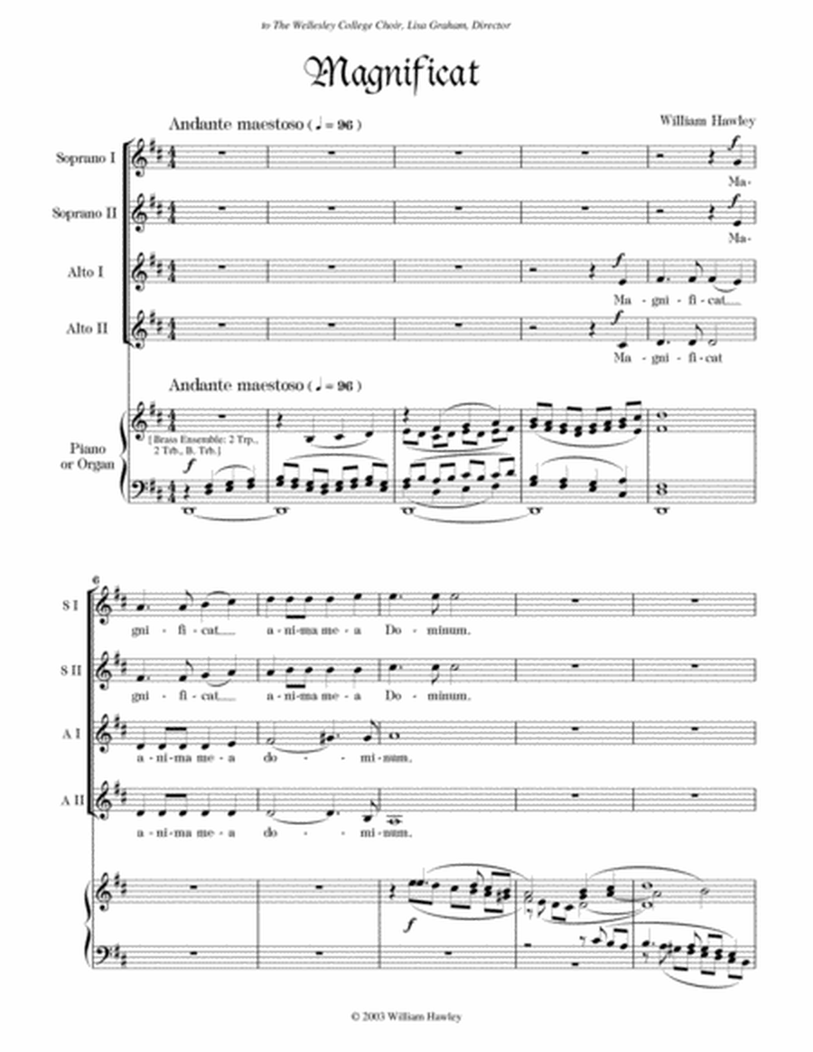 Magnificat (Vocal Score, SSAA and Piano) image number null