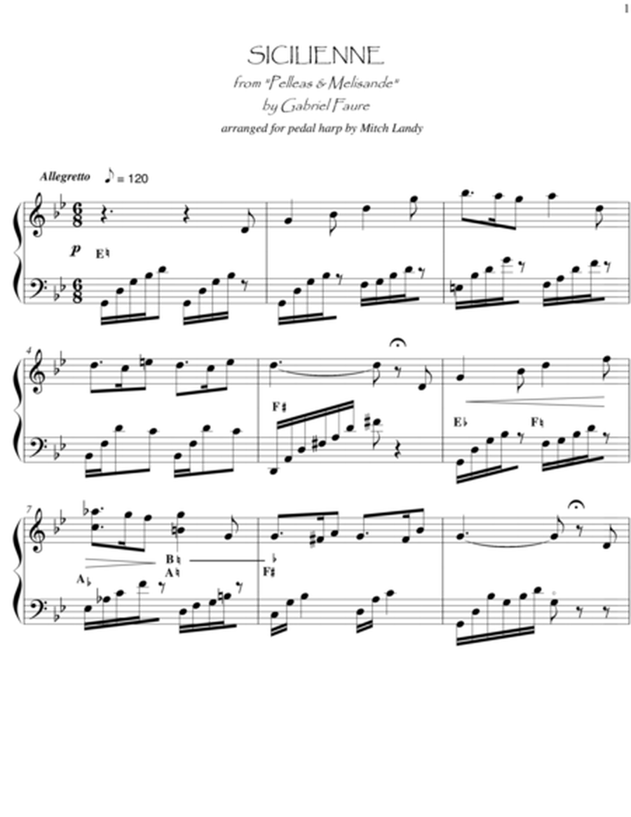 "Sicilienne," from "Pelleas et Melisande," by Gabriel Faure, arr. for harp solo