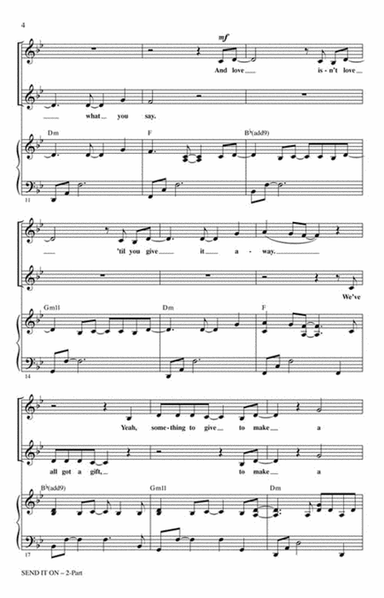 Send It On by Cristi Cary Miller 2-Part - Sheet Music