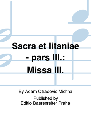 Book cover for Sacra et litaniae - pars III.: Missa III.