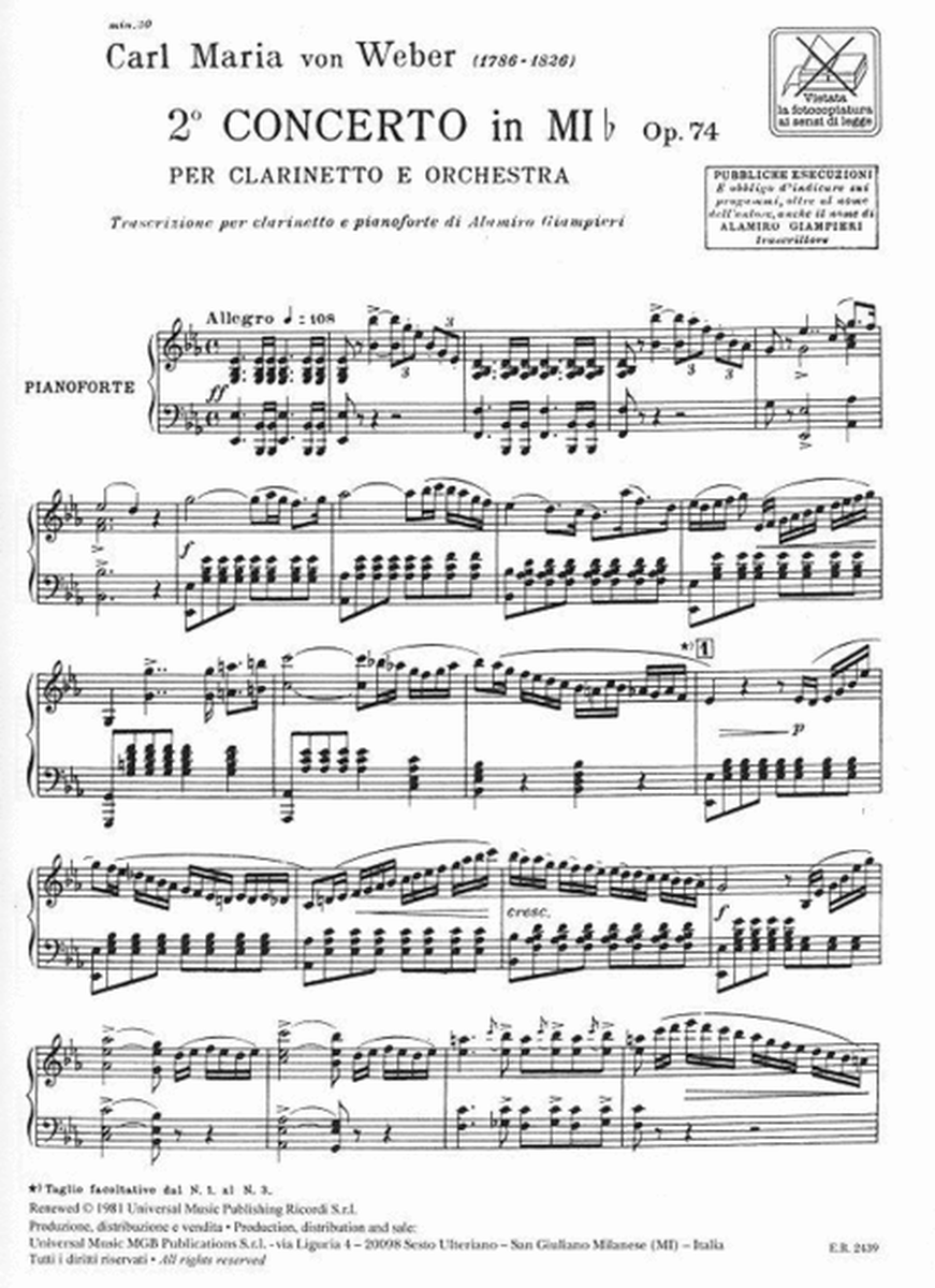 Concerto N. 2 In Mi Bem. Op. 74