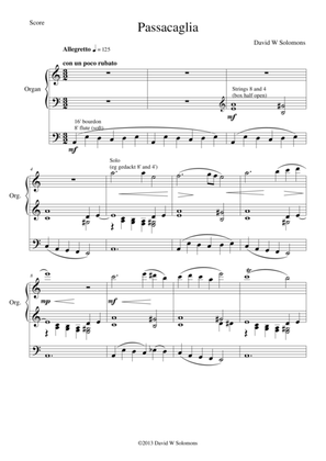 Passacaglia for organ solo