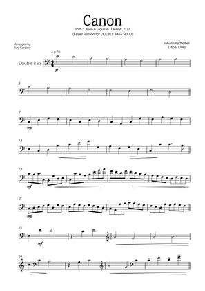 "Canon" by Pachelbel - EASY version for DOUBLE BASS SOLO.