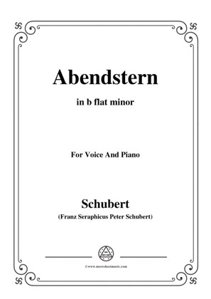 Book cover for Schubert-Abendstern,in b flat minor,for Voice&Piano