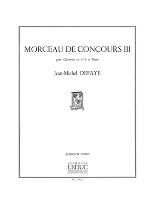 Book cover for Morceau De Concours 3 (clarinet & Piano)