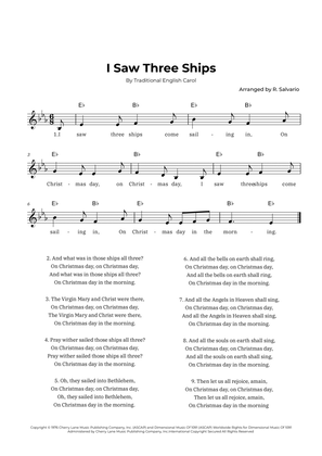 Book cover for I Saw Three Ships (Key of E-Flat Major)