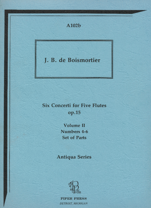 Book cover for Six Concerti for Five Flutes (Set of parts)