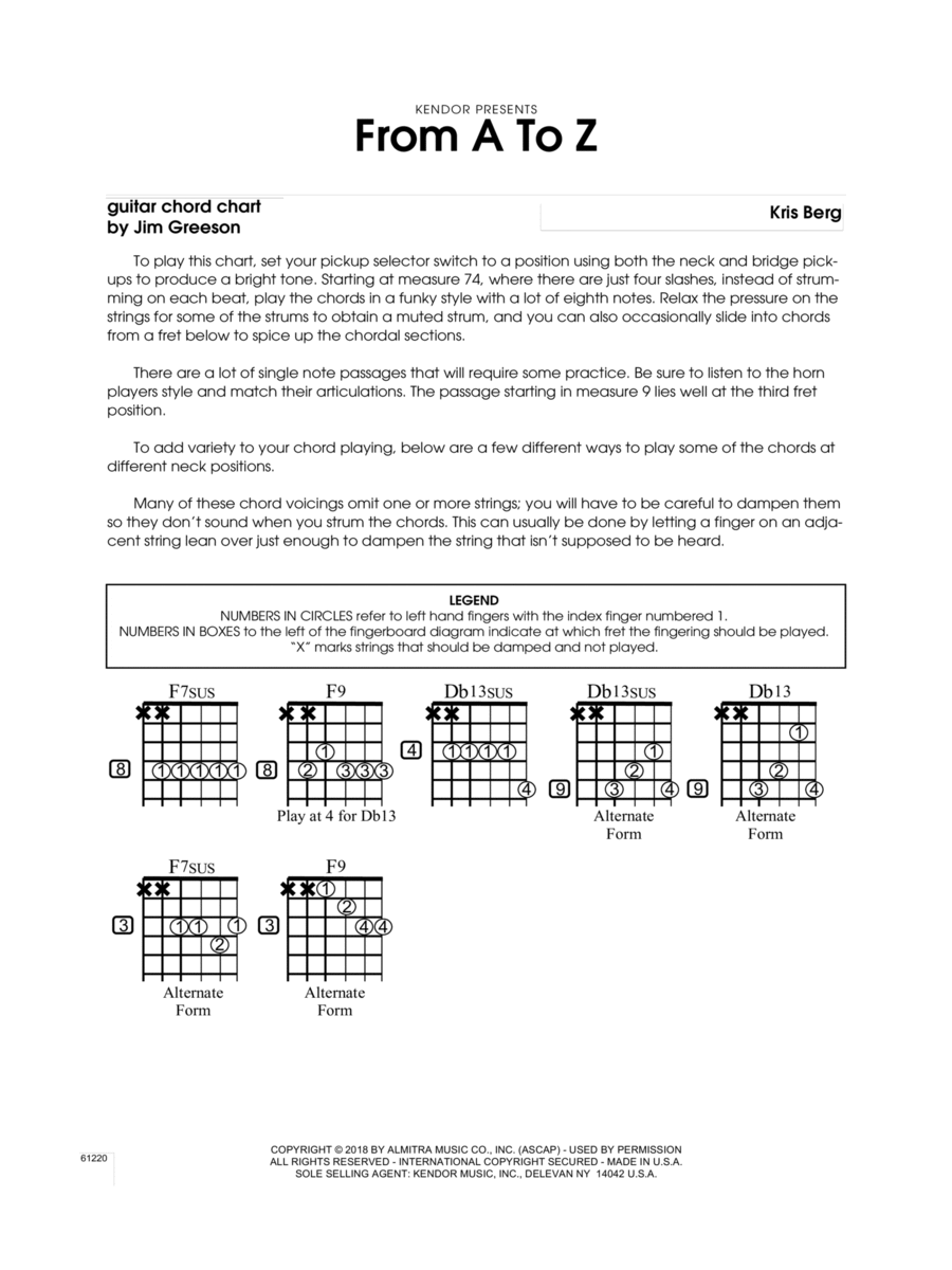 From A To Z - Guitar Chord Chart