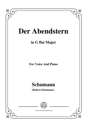 Book cover for Schumann-Der Abendstern,in G flat Major,Op.79,No.1,for Voice and Piano
