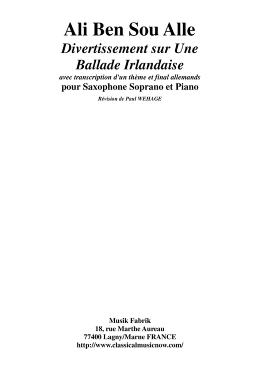 Ali Ben Sou Alle : Divertissement sur Une Ballade Irlandaise