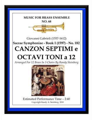 Book cover for Canzon Septimi e Octavi Toni a 12 - No. 182