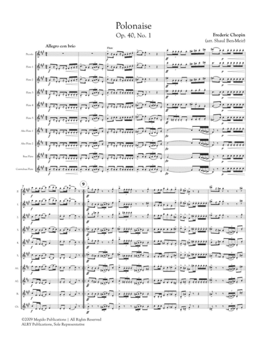 Polonaise in A Major, Op. 40, No. 1 for Flute Orchestra