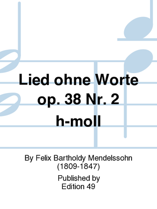 Book cover for Lied ohne Worte op. 38 Nr. 2 h-moll