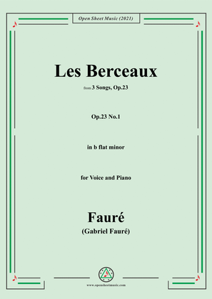 Book cover for Fauré-Les Berceaux,Op.23 No.1,from '3 Songs,Op.23',in b flat minor,for Voice and Piano