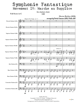 Book cover for Symphonie Fantastique, Mvt. IV: March to the Scaffold [for clarinet choir] (full score & set of part