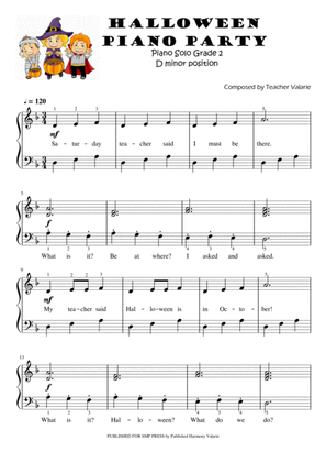 Book cover for Halloween Piano Party (Piano Solo for Grade 2) 5-finger position on D