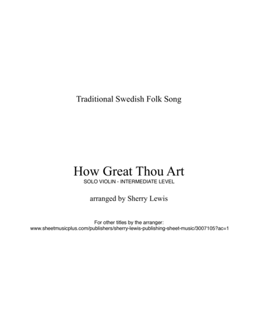 HOW GREAT THOU ART, VIOLIN SOLO Intermediate Level image number null