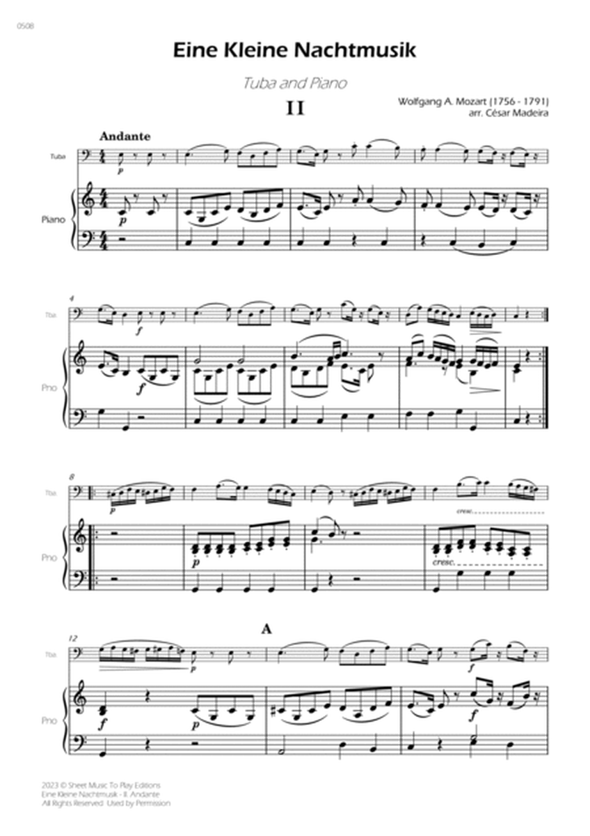 Eine Kleine Nachtmusik (2 mov.) - Tuba and Piano (Full Score and Parts) image number null