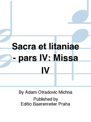 Book cover for Sacra et litaniae - pars IV: Missa IV