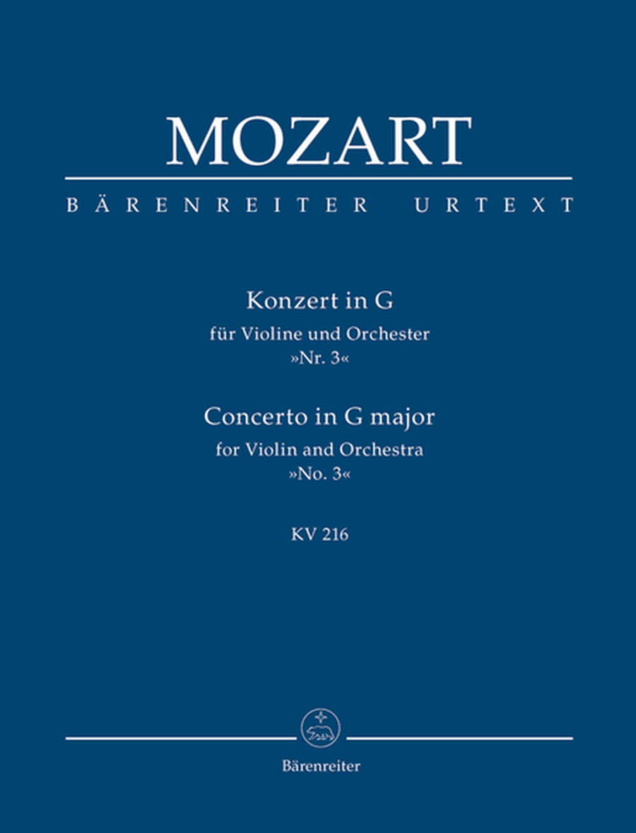 Concerto for Violin and Orchestra, No. 3 G major, KV 216