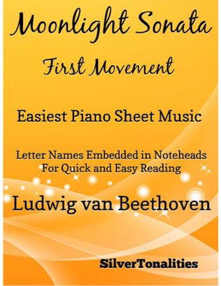 Book cover for Moonlight Sonata First Movement Easy Violin Sheet Music