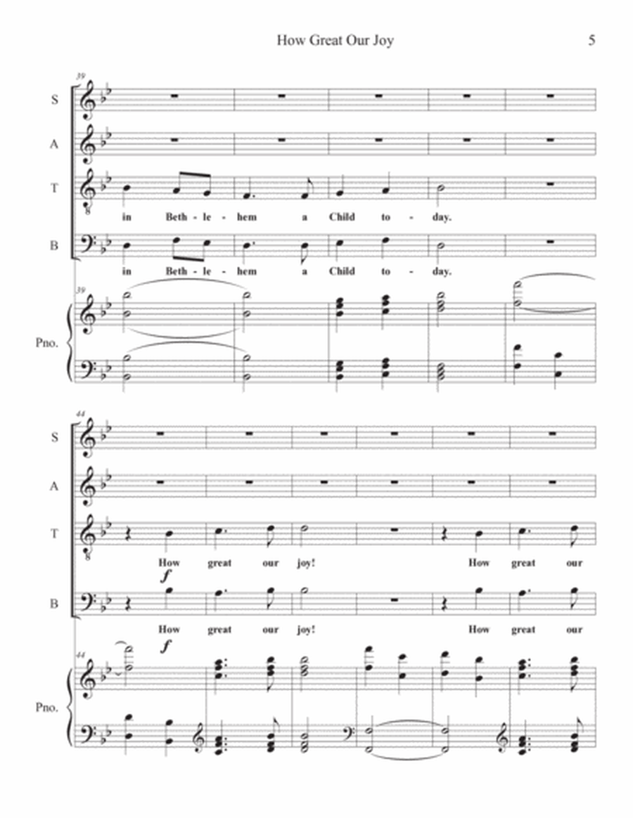 How Great our Joy with excerpts from Joy to the World arranged for SATB Choir image number null