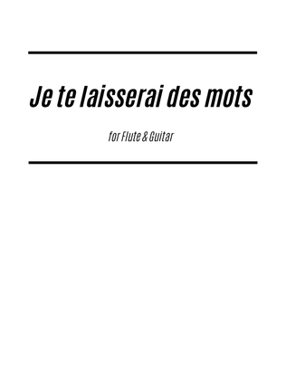 Book cover for Je Te Laisserai Des Mots