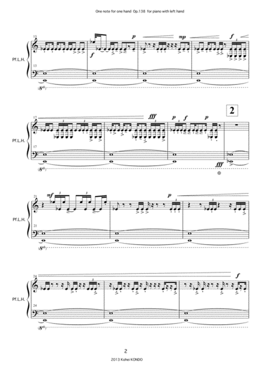 One note for one hand Op.138　Long version and short version