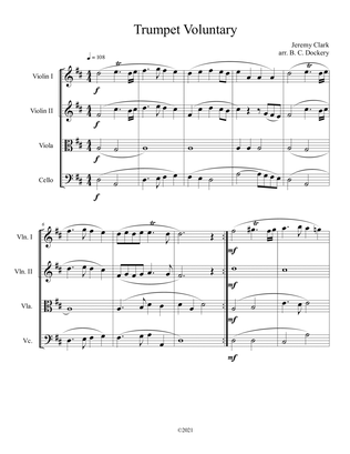 Book cover for Trumpet Voluntary for String Quartet