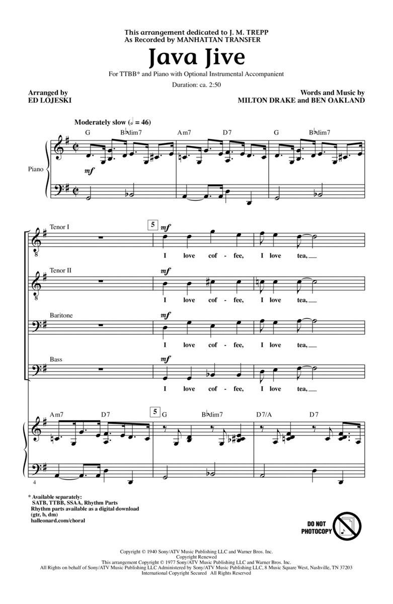 Java Jive (arr. Ed Lojeski)