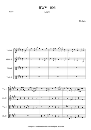 Book cover for Loure from Violin partita in E major BWV 1006