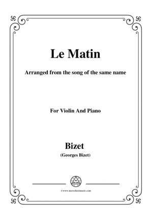 Book cover for Bizet-Le Matin,for Violin and Piano