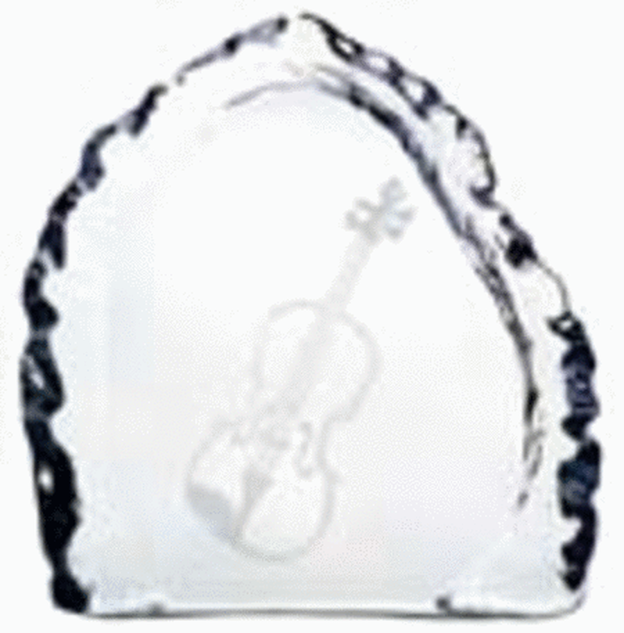 Glass Paperweight Violin Large