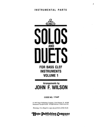 Book cover for Solos & Duets for Bass Clef Instruments, Vol. 1-Digital Download